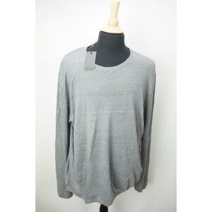 John VarvatosGray Woven 100% Linen Crewneck Sweater Sz 2XL XXL Brand NEW